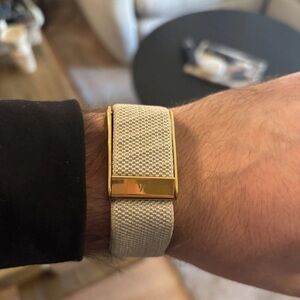 Men's Gold and Cream Watch Bracelet